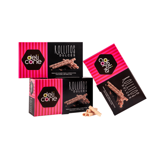 3 Display de Rollitos Cortos Dulces para Helado x 150 un.