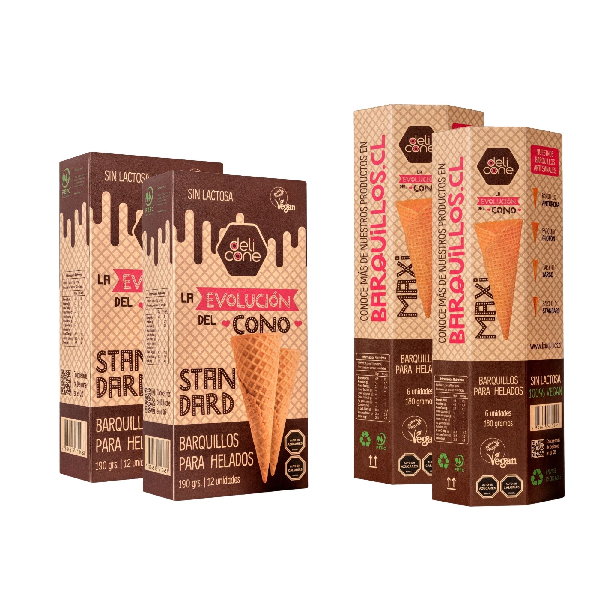Pack 4x3 Barquillos Estándar y Maxi