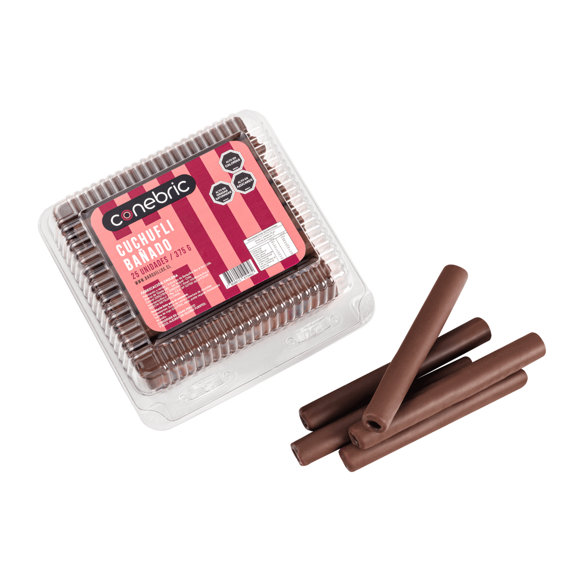 Cuchufli Relleno con Manjar Bañado con Chocolate X 26 unidades