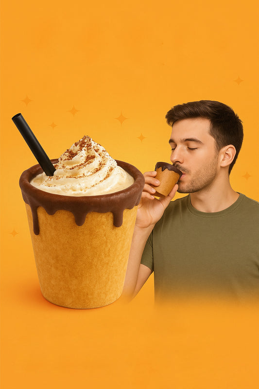Vasito de Galleta Comestible x 4 unidades para Café con Chocolate 160ml
