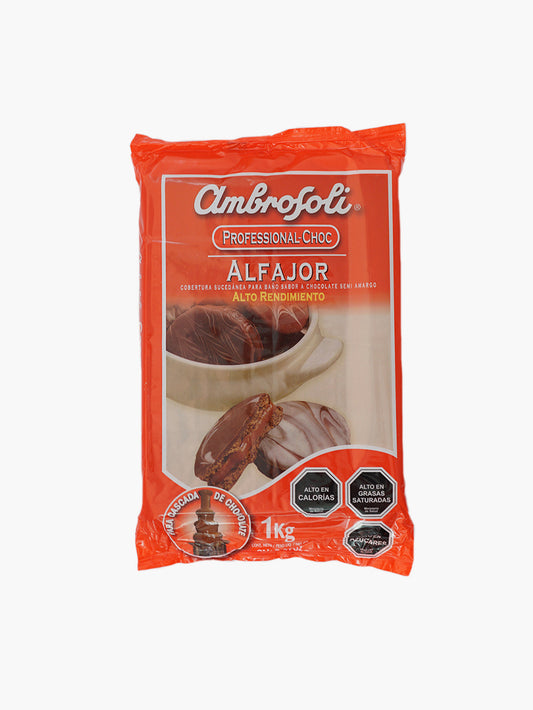 Cobertura Ambrosoli para alfajor y cuchufli Professional Choc Chocolate Negro 1 kilo