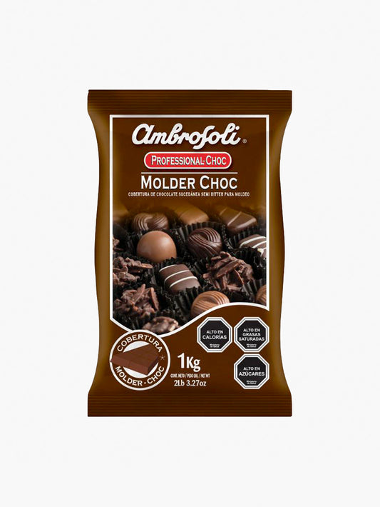 Cobertura Ambrosoli para Bombones Professional Choc Chocolate Negro 1 kilo para Moldeo